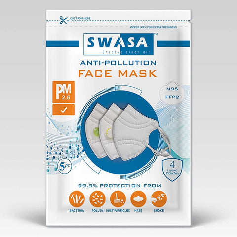 Swasa Mask (PM 2.5) N95 FFP2 (Pack of 5) - Atlanta Healthcare