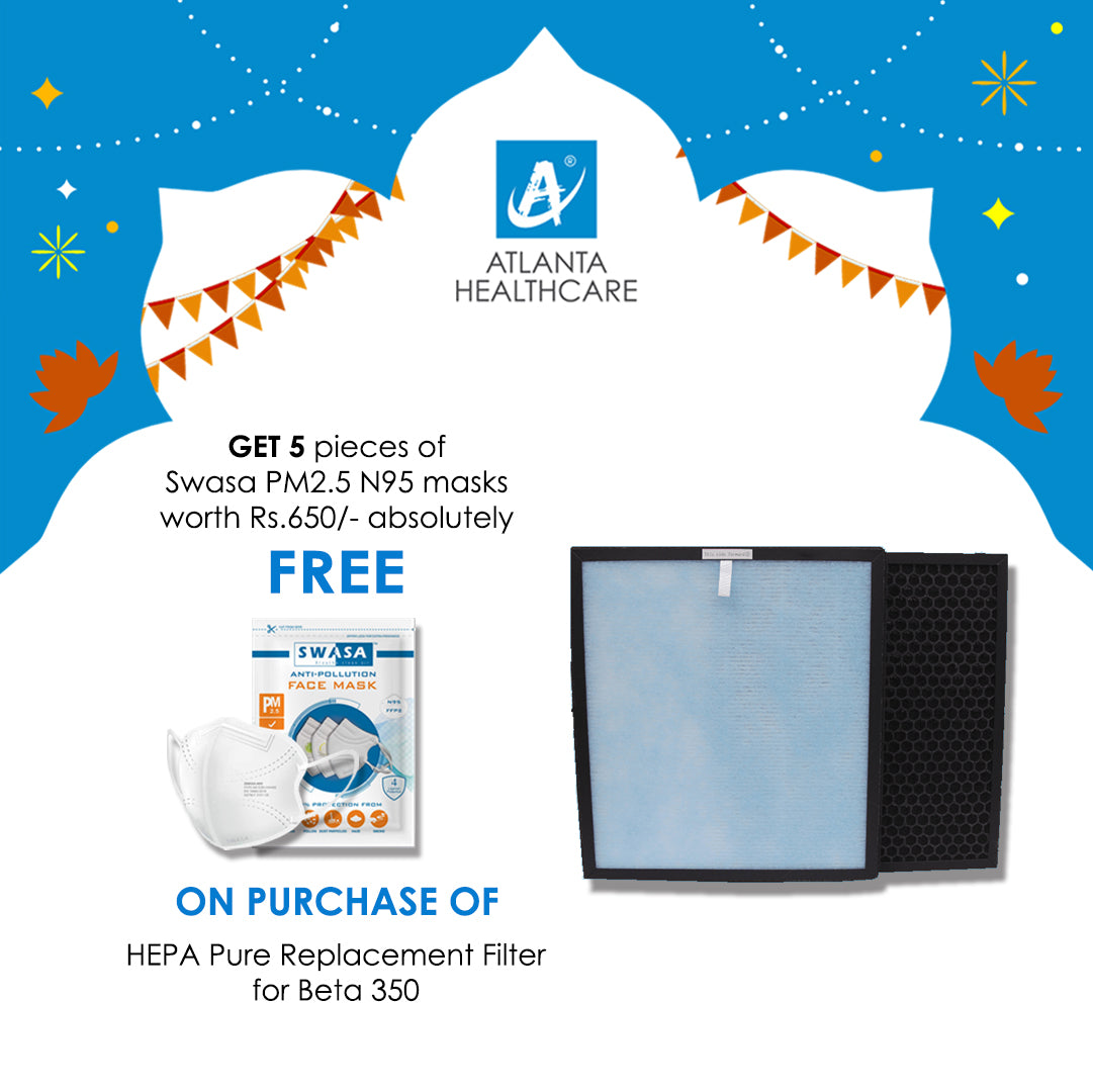 HEPA Pure Replacement Filter for Beta 350 (+5 FREE Swasa PM2.5 N95 Face Mask) Atlanta Healthcare India