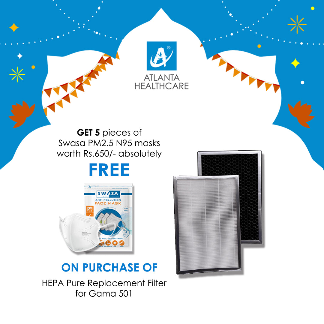 HEPA Pure Replacement Filter for Gama 501 (+5 FREE Swasa PM2.5 N95 Face Mask) Atlanta Healthcare India