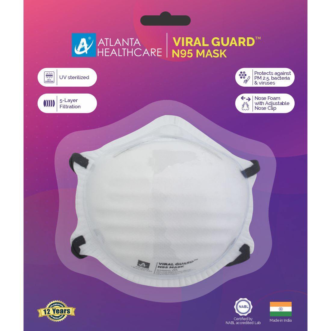 Viral Guard™ N 95 Face Masks [Pack of 3] - Atlanta Healthcare